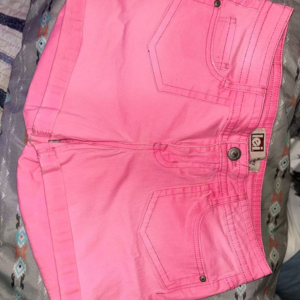 Jordan Pink Jean Shorts Stretchy Denim Casual